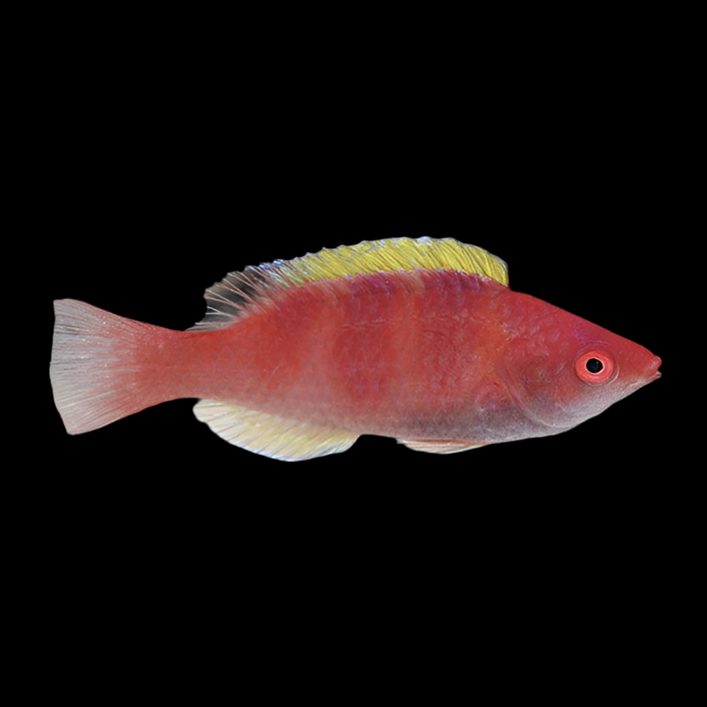 Yellow Fin Fairy Wrasse Male 2-2.5”
(Cirrhilabrus flavidorsalis)